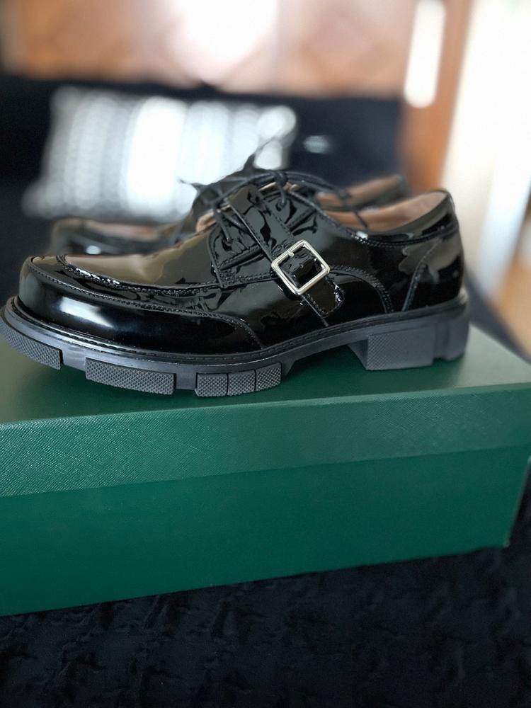 Marc Nolan Atlas Low Top Leather Derbys Navy Patent Size 11 Atlas Navy Patent Leather Derbys main image 4