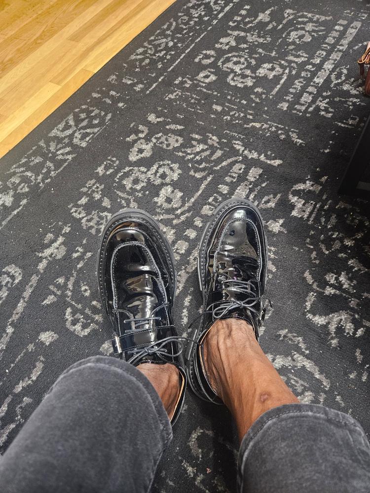 Atlas Navy Patent Leather Derbys display picture 1