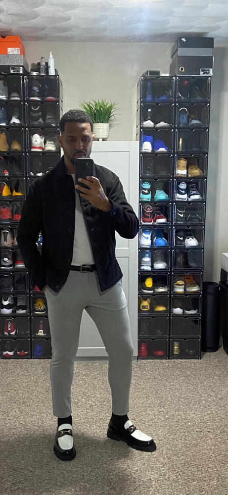 Blake Black/White Patent Leather Lug Bit Loafers - Customer Photo From EDer SIlva