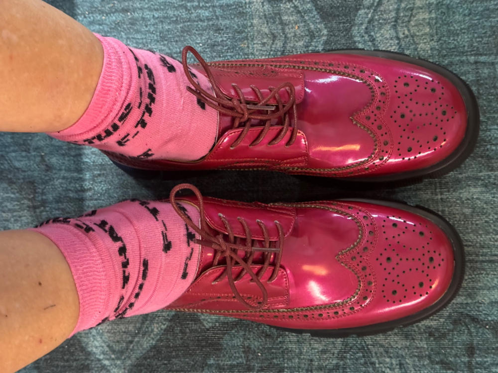 Dark Märchen / Miss-a Ms. Alexander Magenta Leather Lug Wingtip Derby