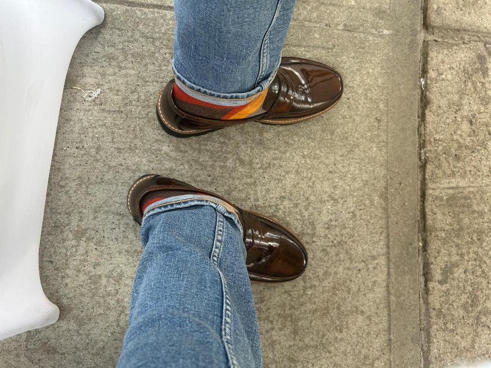 Adler Mahogany Patent Leather Lug Penny Loafers - Customer Photo From Donavan Plummer