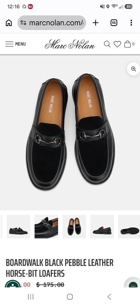 Boardwalk Black Pebble Leather Horse-Bit Loafers