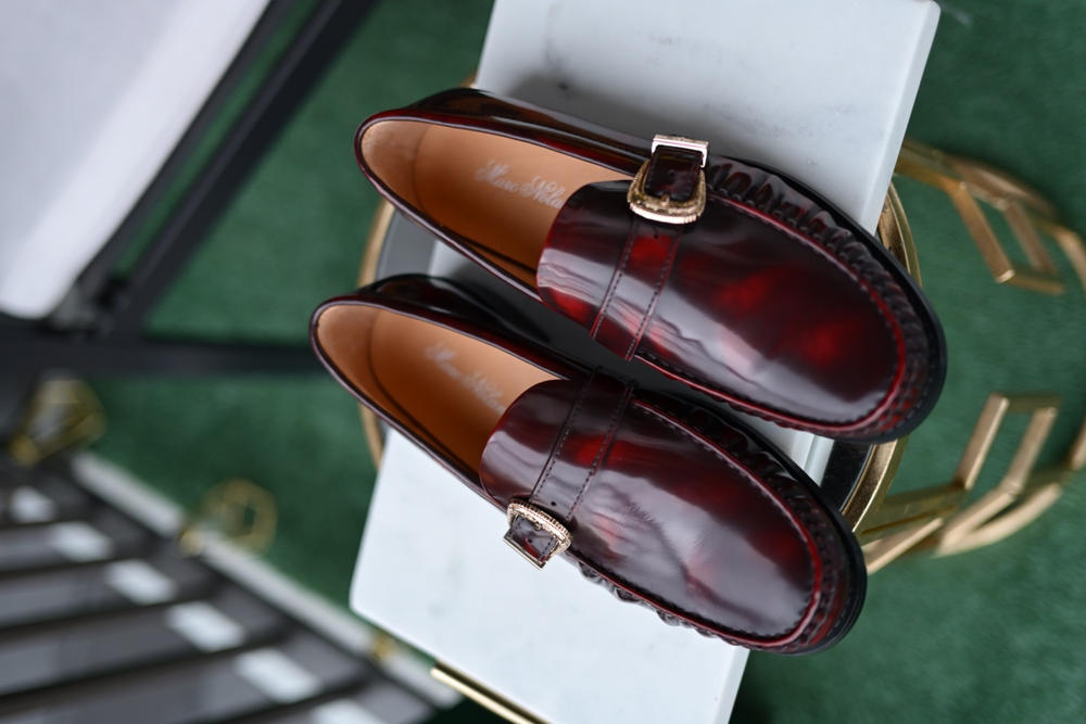 Cato Burgundy Patent Leather Buckle Loafers