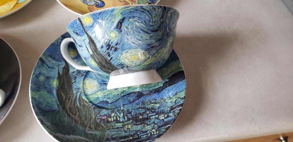 Van Gogh Starry Night Cup & Saucer - Customer Photo From Heather MacDonald