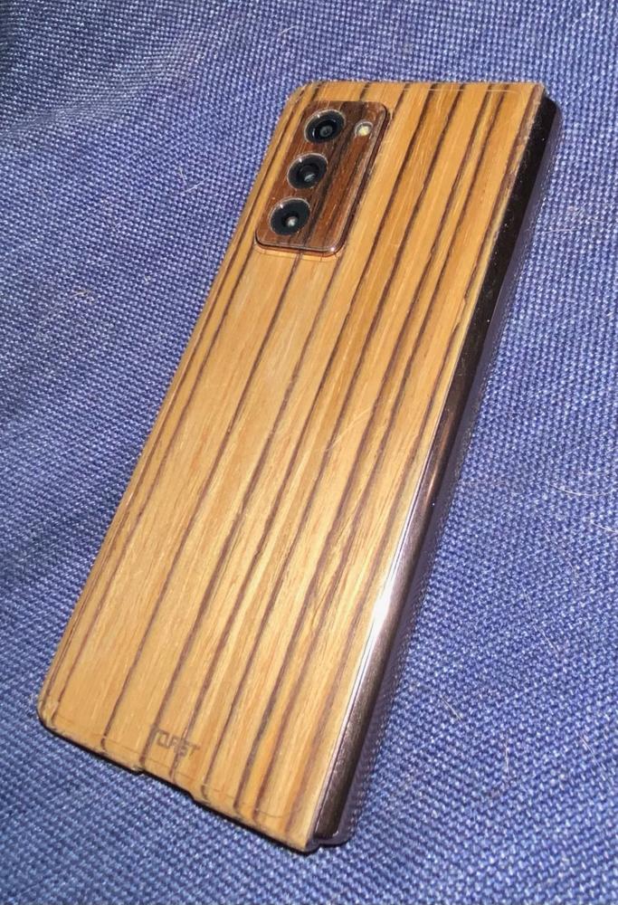 Samsung Galaxy Z Fold2 wood cover - Customer Photo From Timothy Sullivan