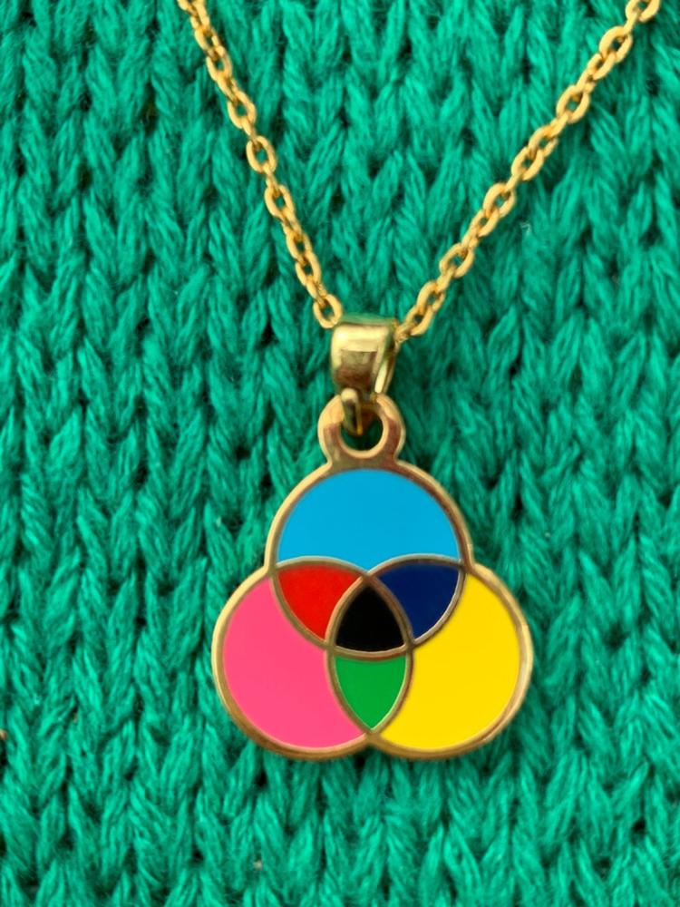 RGB CMYK Color Wheel - Double Sided Pendant - Customer Photo From Kim Messing