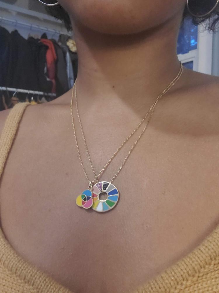 RGB CMYK Color Wheel - Double Sided Pendant - Customer Photo From Cyan R.