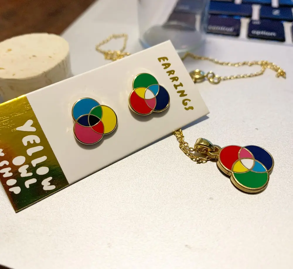 RGB CMYK Color Wheel - Double Sided Pendant - Customer Photo From Keli S.