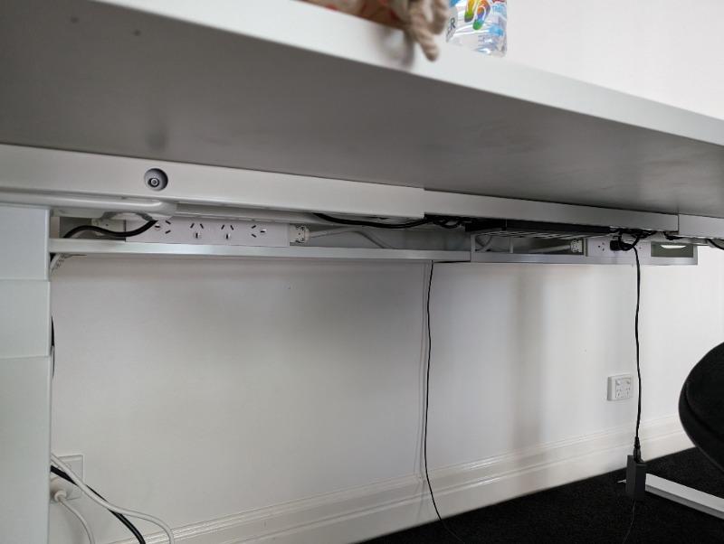 Desky Under Desk Cable Management Channel 3 Plugs