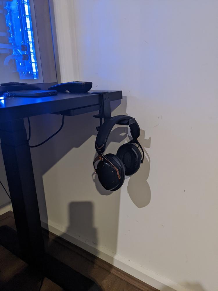 Diy under desk online headphone hanger