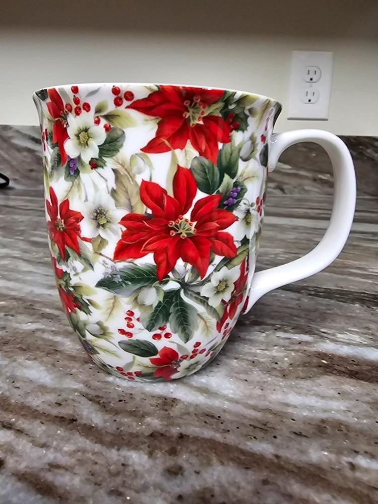 Pretty Chintzy Poinsettia Java Mug - Customer Photo From Denise DeHoog