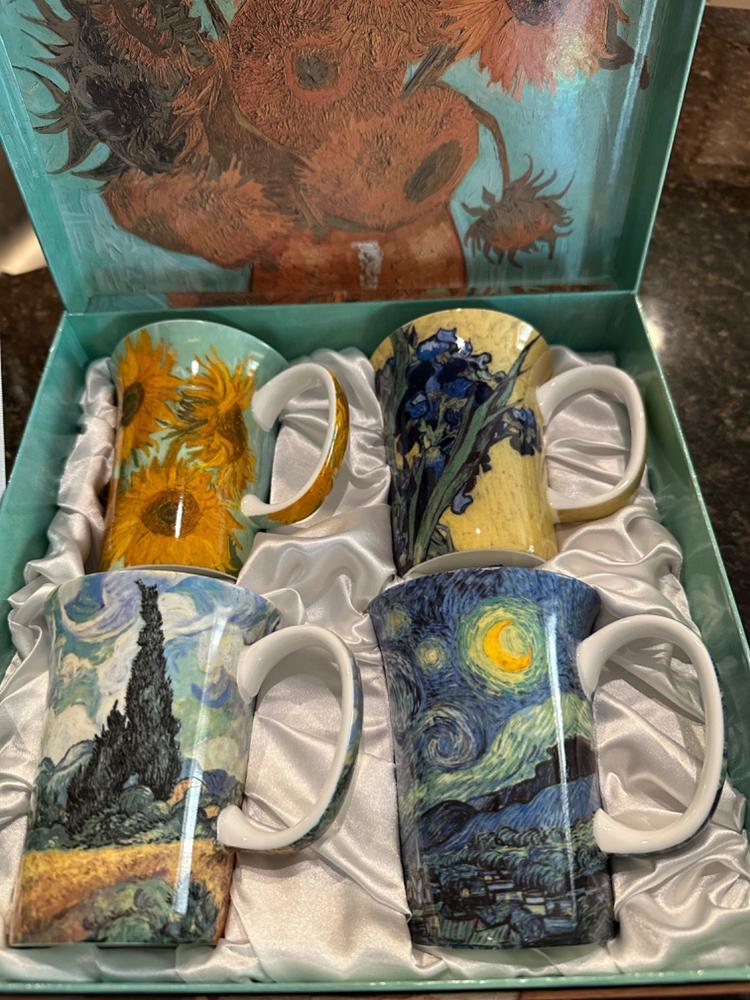 Van Gogh set of 4 Mugs | Gift Boxed Value Pack - Customer Photo From Sheila Christiansen