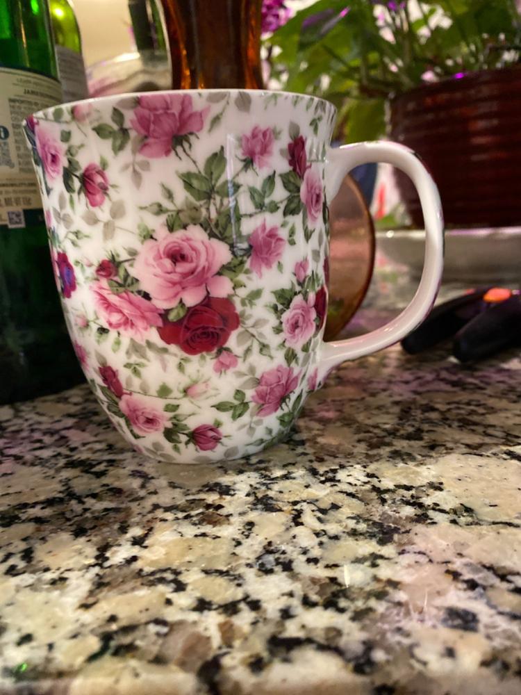 Pretty Chintzy Red & Pink Roses Java Mug - Customer Photo From Eunice P Qualls
