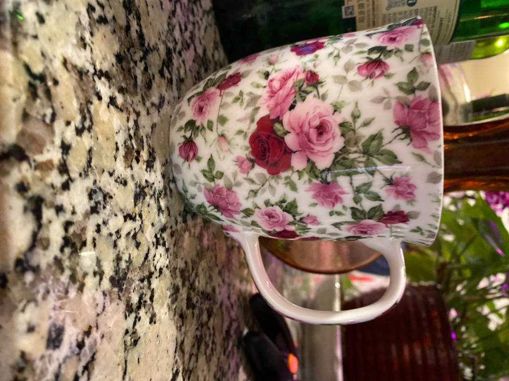 Pretty Chintzy Red & Pink Roses Java Mug - Customer Photo From Eunice P Qualls