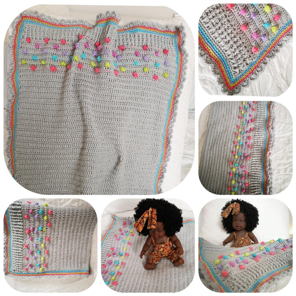 Polka Dot Bobble Blanket Crochet Kit and Pattern in Deramores Yarn