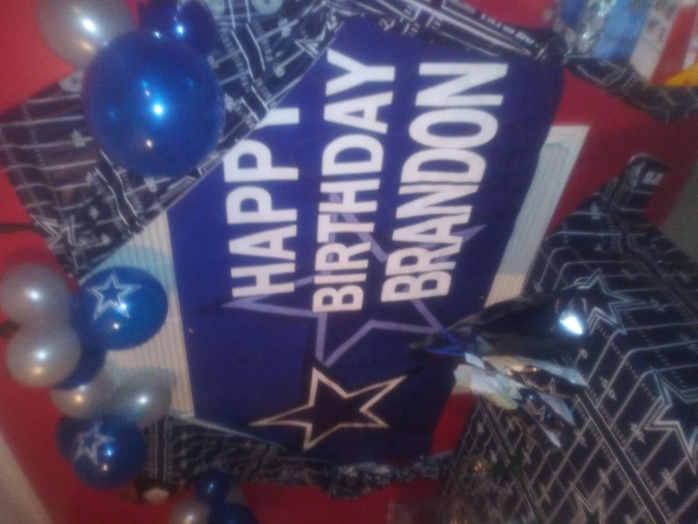 Personalized Dallas Cowboys Banner for Special Occasion, Holiday, Birthday, Announcement, Retirement, Promotion, Celebration. - 3½x7 FT, Yes - Customer Photo From Bridget LeSure