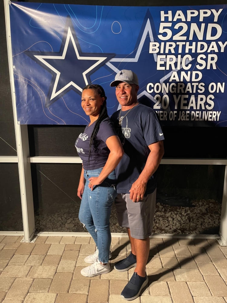 Personalized Dallas Cowboys Banner for Special Occasion, Holiday, Birthday, Announcement, Retirement, Promotion, Celebration. - 3½x7 FT, No - Customer Photo From Annisha Rivera