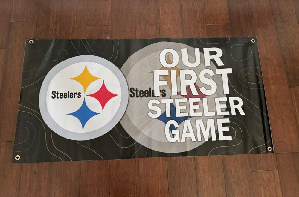 Personalized Pittsburgh Steelers Banner for Special Occasion, Holiday, Birthday, Announcement, Retirement, Promotion, Celebration. - 2x4 FT, Yes - Customer Photo From Rosalind Wright