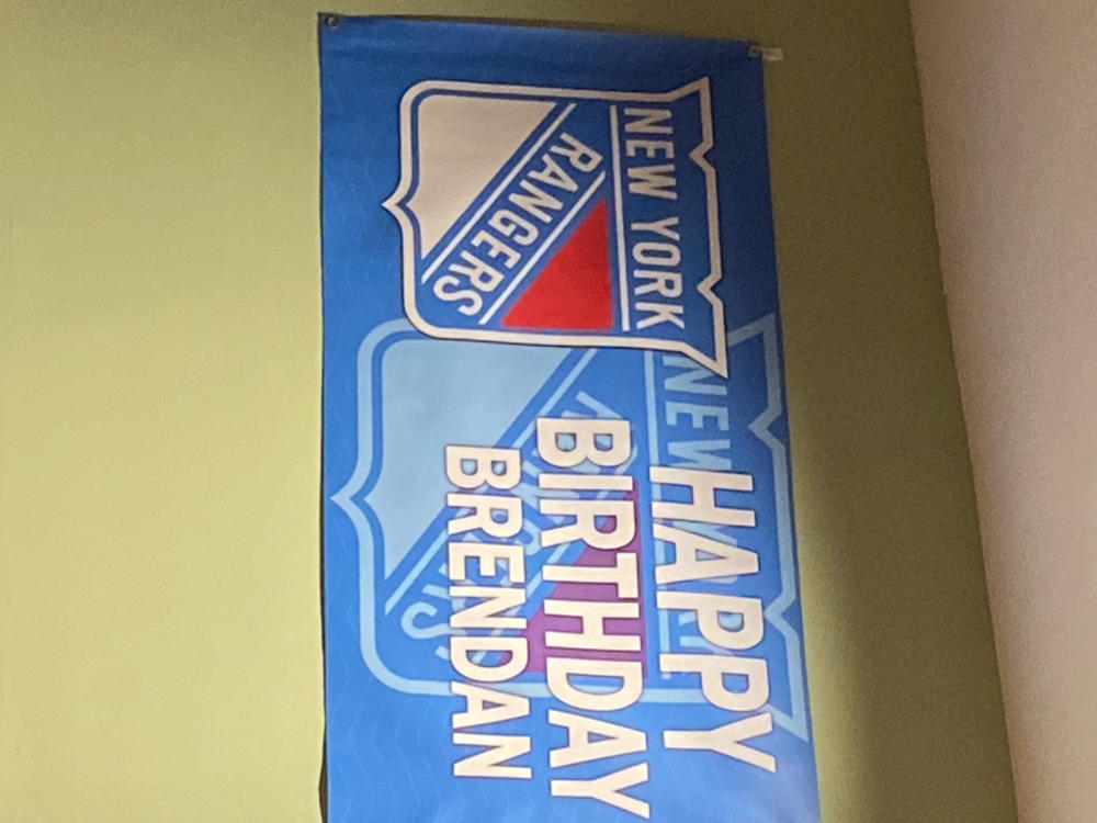 Personalized New York Rangers Banner for Special Occasion, Holiday, Birthday, Announcement, Retirement, Promotion, Celebration. - 2x4 FT, Yes - Customer Photo From Colleen Kennedy