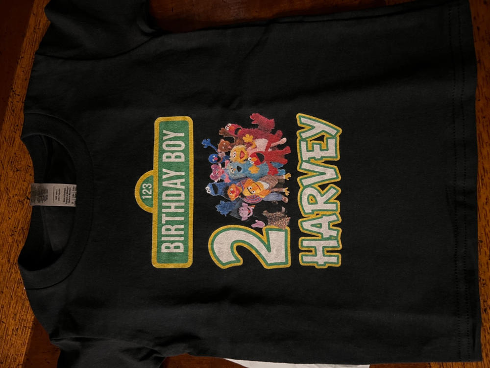 Personalized Sesame Street Birthday T-Shirt Youth Toddler and Adult Sizes Available - Black, 3T - Customer Photo From Lori Horne