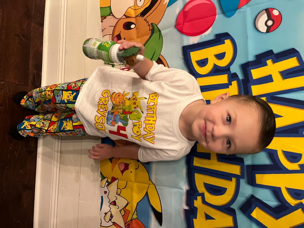 Personalize Pokemon Birthday Shirt Youth Toddler and Adult Sizes Available - White, 5T - Customer Photo From Lisa Comitale