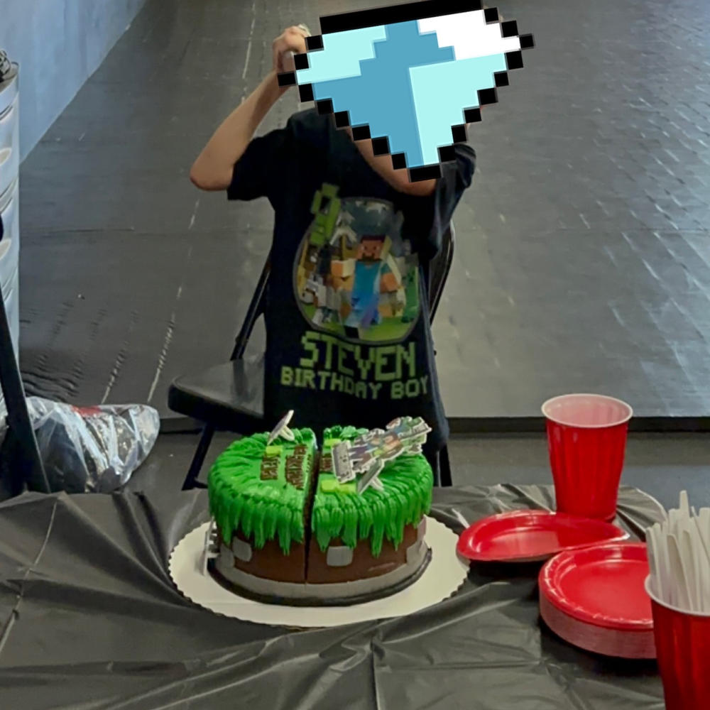 Personalized Minecraft Birthday Shirt - Black, Youth Small - Customer Photo From Deborah Ohrem