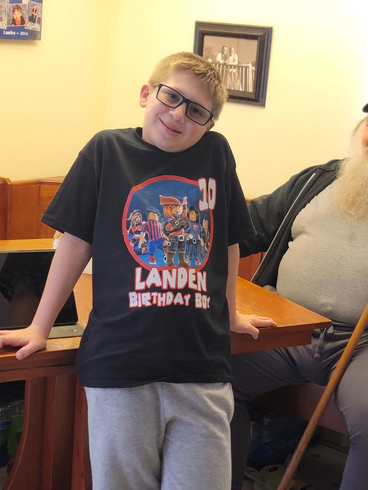 Personalized Roblox Birthday Shirt Youth Toddler and Adult Sizes Available - Black, Youth Large - Customer Photo From Allison McGuire