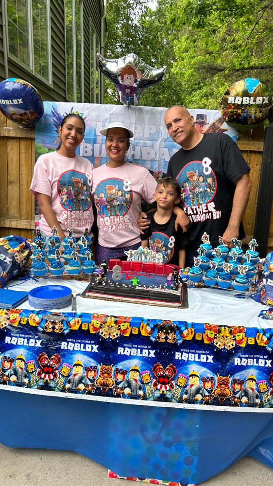 Personalized Roblox Birthday T-Shirt - Black, Youth Medium - Customer Photo From Evelyn Camilo-Torres