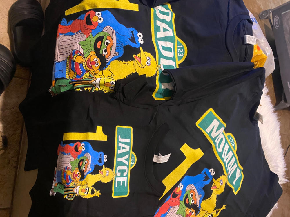 Personalize Sesame Street Birthday Shirt Youth Toddler and Adult Sizes Available - Black, Adult Unisex: Medium - Customer Photo From Aliyah Freeman