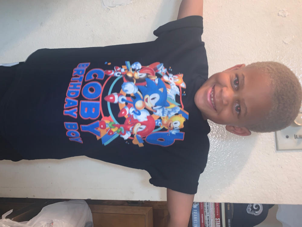 Custom Sonic Birthday Shirt Youth Toddler and Adult Sizes Available - Black, Youth Small - Customer Photo From LaVerne VanZant