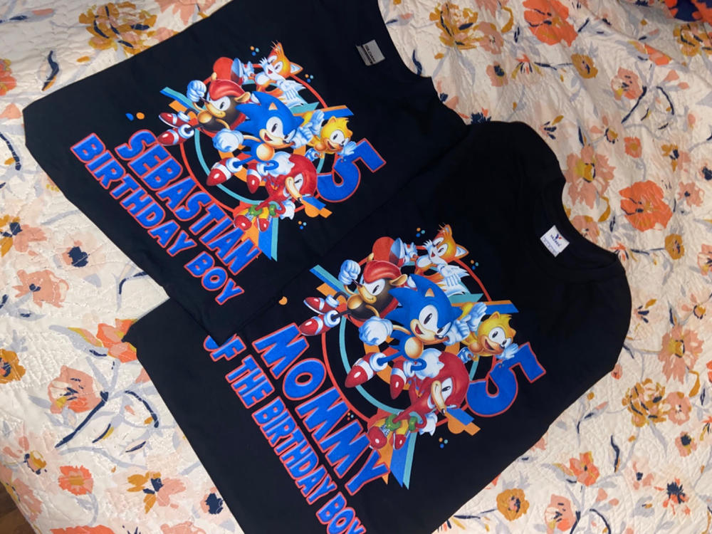 Custom Sonic Birthday Shirt Youth Toddler and Adult Sizes Available - Black, Youth Small - Customer Photo From Corinne Torres