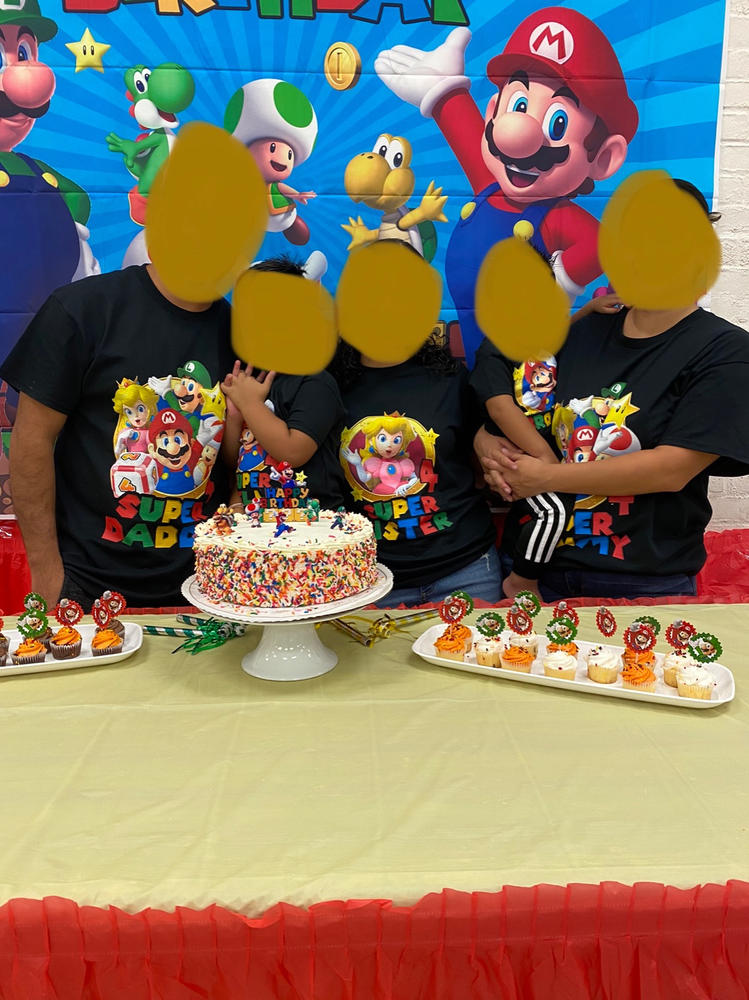 Matching Family Personalized Super Mario Birthday Shirts Youth Toddler and Adult Sizes Available - Black, Adult Unisex: Small - Customer Photo From Sulma Alfaro