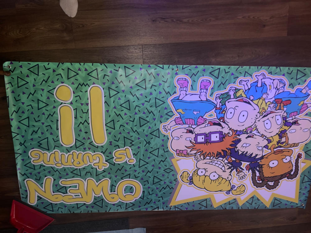 Custom Rugrats Birthday Banner Weatherproofing - 3½x7 FT, Yes - Customer Photo From Gwen Henrich