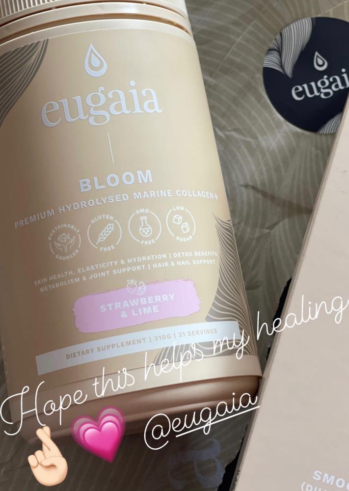 Eugaia Bloom Premium Hydrolysed Marine Collagen + | Strawberry & Lime | 310g | 31 Serves - Customer Photo From Ashley Montgomery