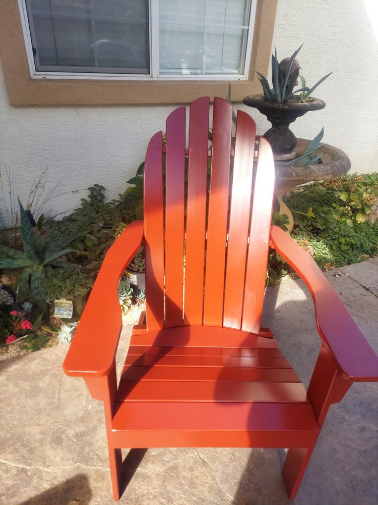 Moni Mahogany Wood Black Adirondack Chair FREE Tray Table | Patio