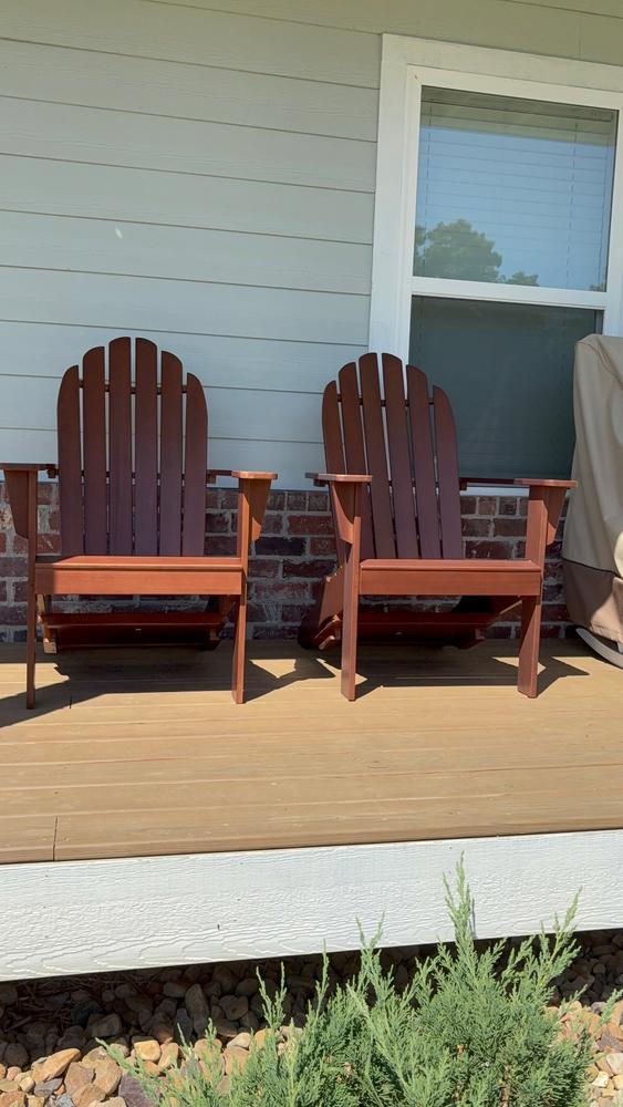 Moni Outdoor Mahogany White Adirondack Chair | Cambridge Casual