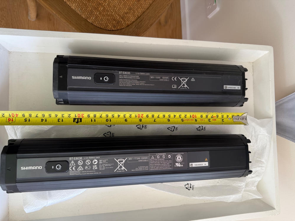 Shimano STEPS BT-E8036 630Wh Integrated Frame Mount Battery - Customer Photo From Alan Paris