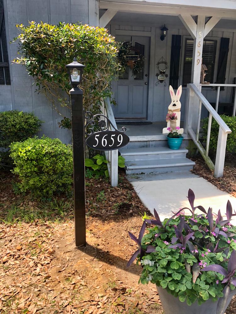 Park Place Oval Reflective Yard Address Sign - Customer Photo From Nancy