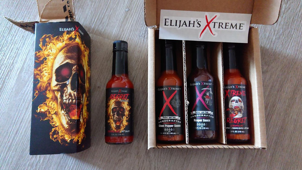 Elijahs Xtreme Trio Hottest Hot Sauce T Sets Includes Xtreme Regret Carolina Reaper Hot 3478