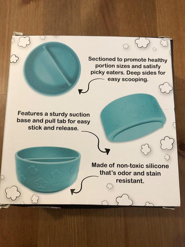 grabease Silicone Baby Feeding Set - Essential Baby Feeding Supplies for  Portion Control and Baby-Led Weaning - Suction Bottoms 4 Piece Set, Teal