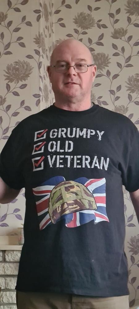 Grumpy Old Veteran T Shirt - Customer Photo From Angela Stockton