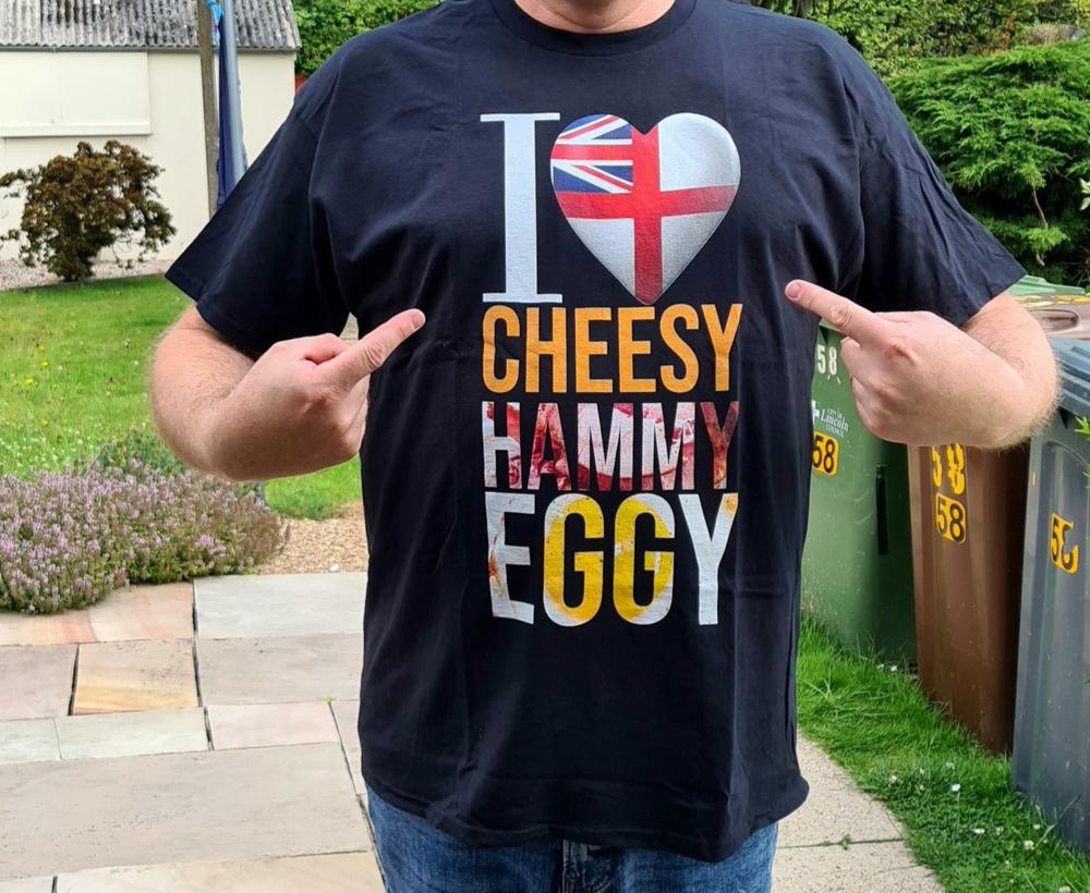 I Love Cheesy Hammy Eggy T Shirt - Customer Photo From Steve Adamson