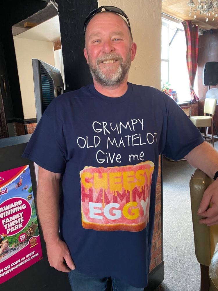 Cheesy Hammy Eggy Matelot Unisex T Shirt - Customer Photo From Tanya G.