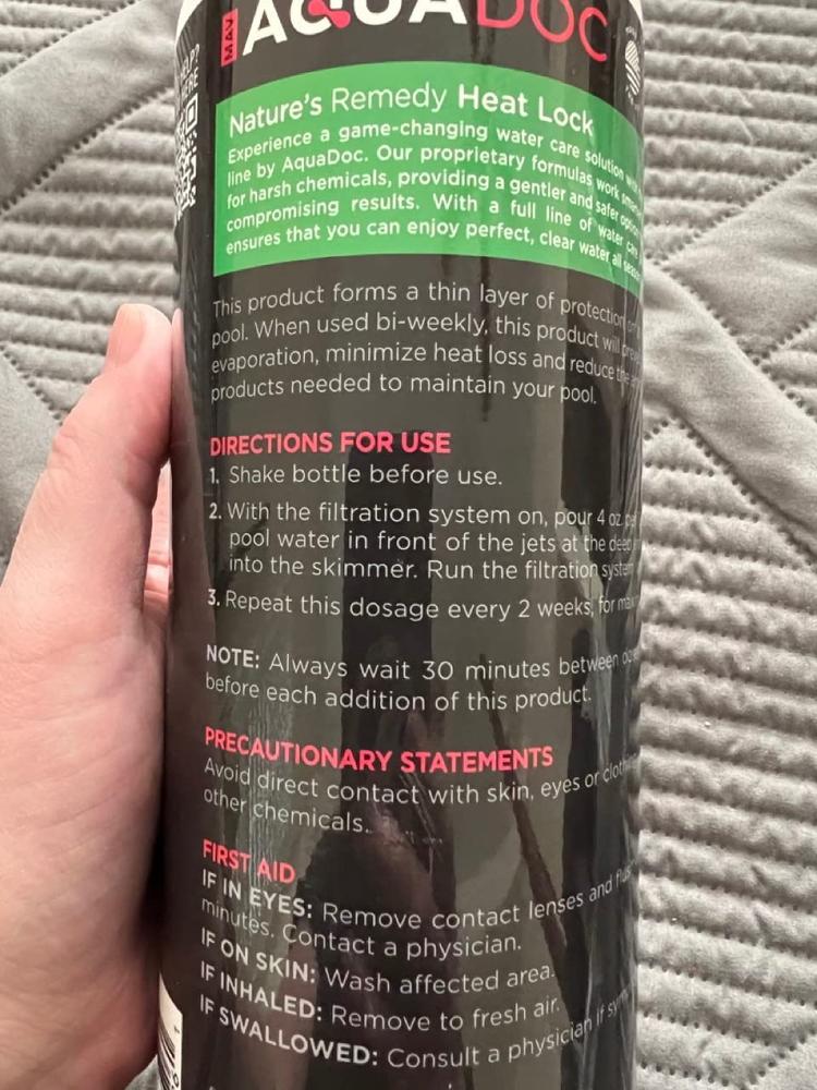 Natural Pool Heat Lock - Customer Photo From Patricia Evans