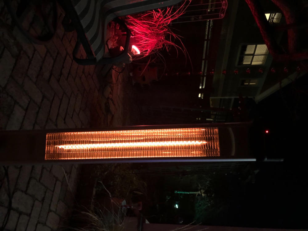 Freestanding Infrared Electric Outdoor Heater with Remote - Customer Photo From Linda McCarthy