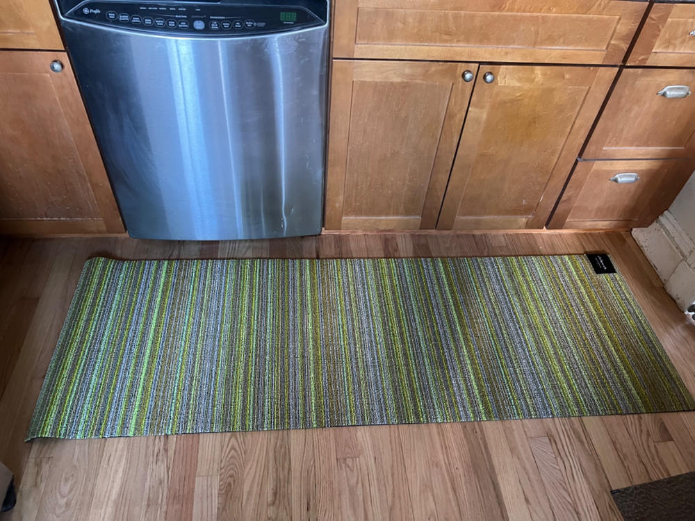 Skinny Stripe Shag Runner 24" x 72" - Citron - Customer Photo From Anonymous