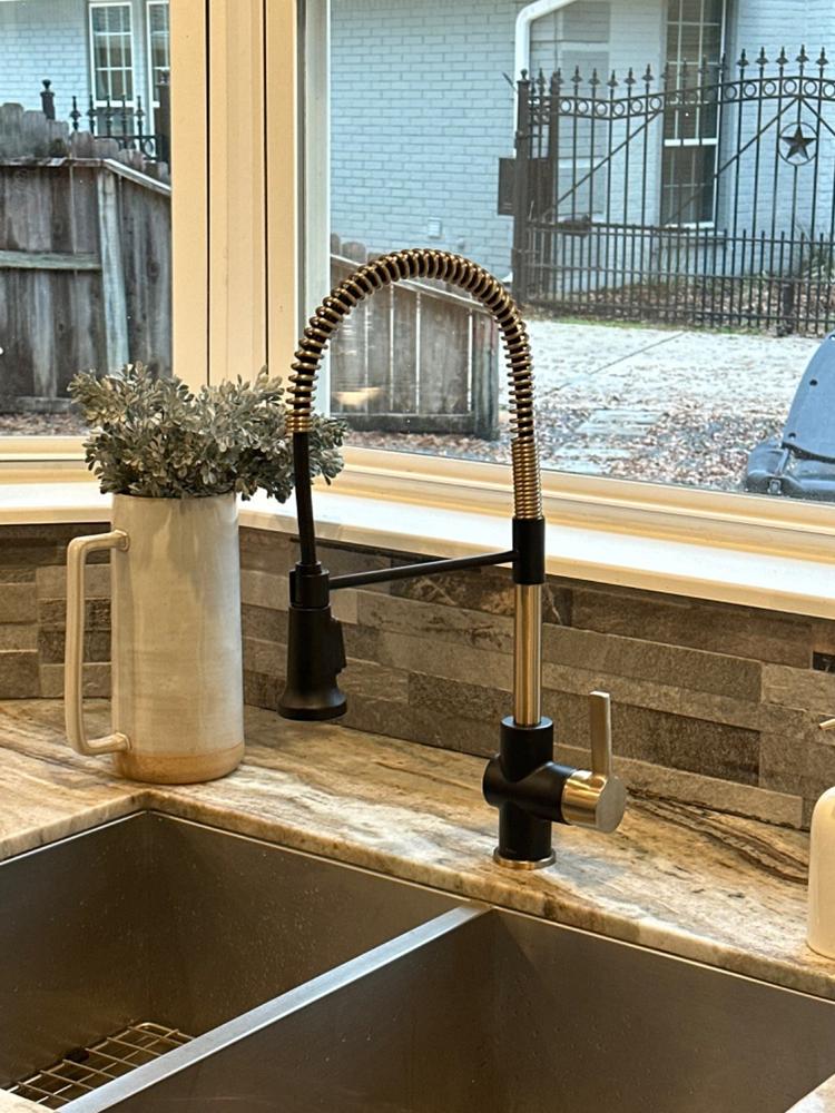 Britt Single Handle Commercial Kitchen Faucet with Dual-Function Sprayer - Customer Photo From Anonymous