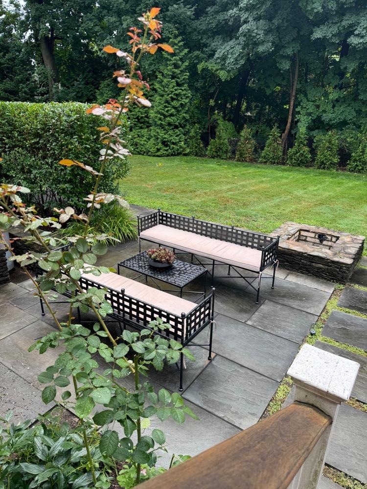 Bench Provence 74W x 29H x 20D Inch Century Pewter Brush Powdercoat Wrought Iron - Customer Photo From Katherine Kane