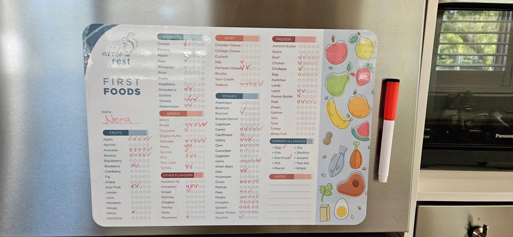 First Foods Tracker - Fridge Magnet - Customer Photo From Anette