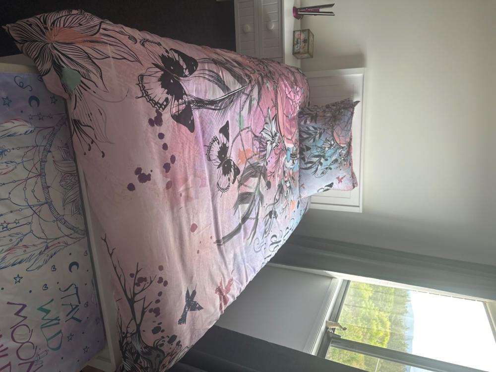 Boho bedding, Dreamcatcher feathers duvet bedding set, Bohemian Dreamcatcher comforter set, Bohochic bedroom - Customer Photo From Lianne Bolton